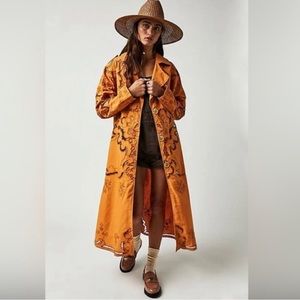 FREE PEOPLE Susanna Duster Trench Coat…Mustard…size S…NWT Retail $228